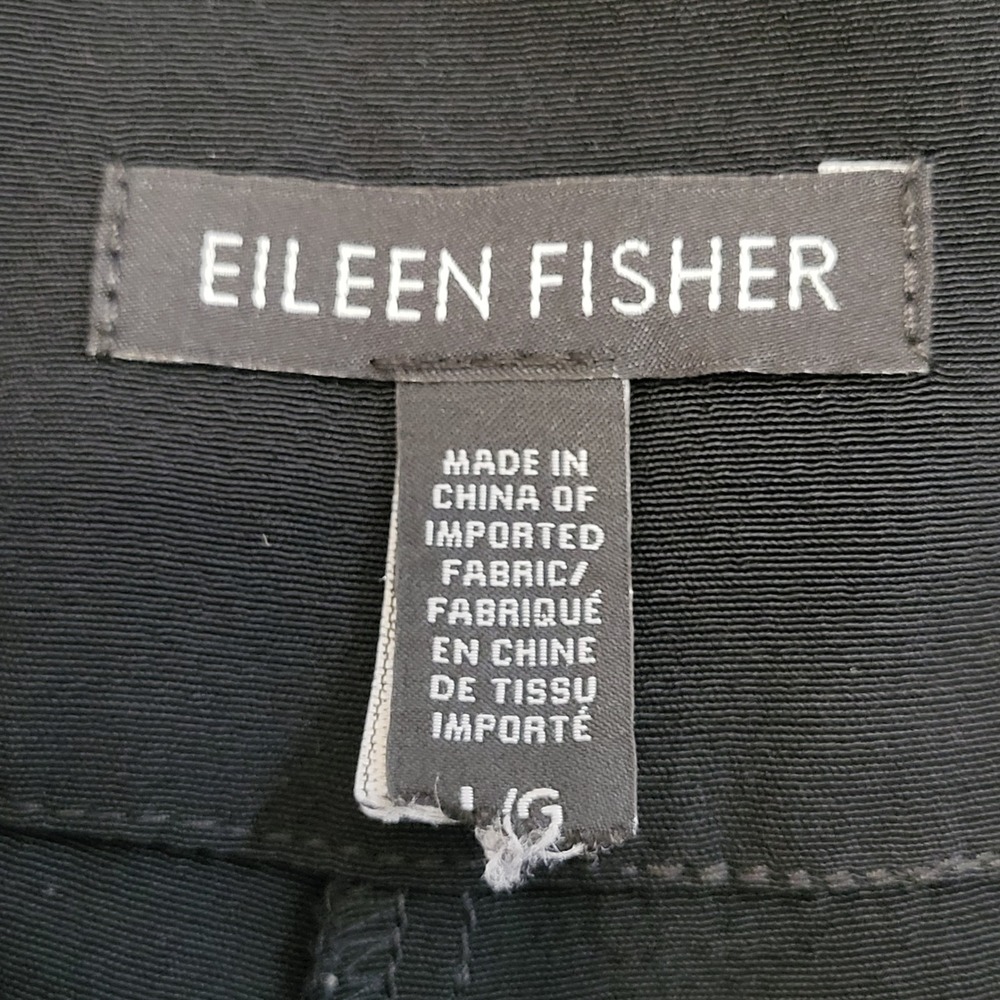 Eileen Fisher Black Tencel Viscose Pleated Tapered Pants Large Lightweight - Picture 2 of 7